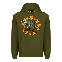 Army Green fall vibes Premium Hoodie - CowhideDigitalArt