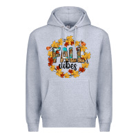 Heather Grey fall vibes Premium Hoodie - CowhideDigitalArt