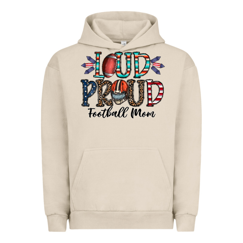Loud Proud Football Mom Urban Hoodie by CowhideDigitalArt | Teevron