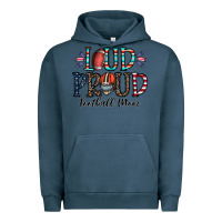 Pigment Midnight Navy loud proud football mom Urban Hoodie - CowhideDigitalArt