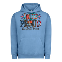 Pigment Pebble Blue loud proud football mom Urban Hoodie - CowhideDigitalArt