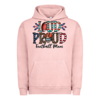 Pigment Salmon loud proud football mom Urban Hoodie - CowhideDigitalArt
