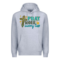 Heather Grey pray more worry less Premium Hoodie - HRA Design Shop