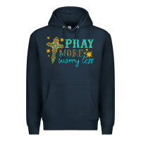 Navy pray more worry less Premium Hoodie - HRA Design Shop