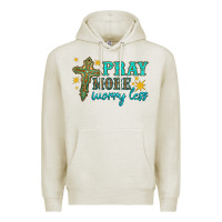 Oatmeal Heather pray more worry less Premium Hoodie - HRA Design Shop