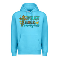 Ocean Blue pray more worry less Premium Hoodie - HRA Design Shop