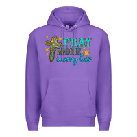 Purple pray more worry less Premium Hoodie - HRA Design Shop