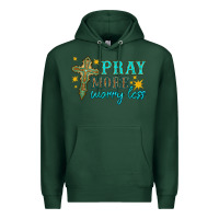 Sports Green pray more worry less Premium Hoodie - HRA Design Shop