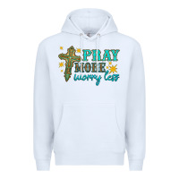 White pray more worry less Premium Hoodie - HRA Design Shop