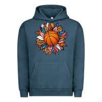 Pigment Midnight Navy basketball sunflower Urban Hoodie - HRA Design Shop