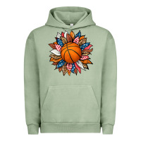 Pigment Oil Green basketball sunflower Urban Hoodie - HRA Design Shop
