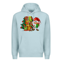 Blue Mist ho ho ho santa gnomes Premium Hoodie - FaDigitalArtStudio