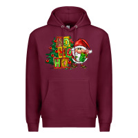 Burgundy ho ho ho santa gnomes Premium Hoodie - FaDigitalArtStudio