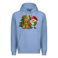 Colony Blue ho ho ho santa gnomes Premium Hoodie - FaDigitalArtStudio