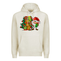Oatmeal Heather ho ho ho santa gnomes Premium Hoodie - FaDigitalArtStudio