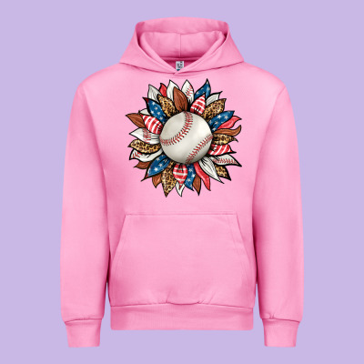 Baseball Sunflower Urban Hoodie Designed By Hra Design Shop