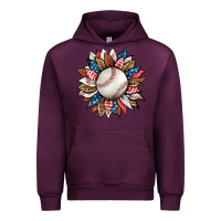 Mauve Wine baseball sunflower Urban Hoodie - HRA Design Shop