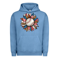 Pigment Pebble Blue baseball sunflower Urban Hoodie - HRA Design Shop