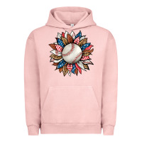 Pigment Salmon baseball sunflower Urban Hoodie - HRA Design Shop
