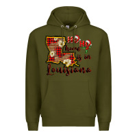 Army Green ho ho home is in louisiana Premium Hoodie - FaDigitalArtStudio