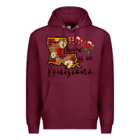Burgundy ho ho home is in louisiana Premium Hoodie - FaDigitalArtStudio