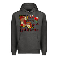 Charcoal Heather ho ho home is in louisiana Premium Hoodie - FaDigitalArtStudio