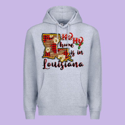 Ho Ho Home Is In Louisiana Premium Hoodie Designed By Fadigitalartstudio