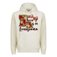Oatmeal Heather ho ho home is in louisiana Premium Hoodie - FaDigitalArtStudio