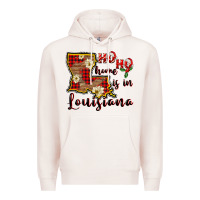 Pale Pink ho ho home is in louisiana Premium Hoodie - FaDigitalArtStudio
