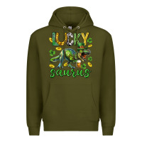 Army Green Lucky saurus st.patricks day Premium Hoodie - Neo Western