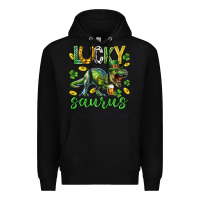 Black Lucky saurus st.patricks day Premium Hoodie - Neo Western