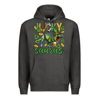 Charcoal Heather Lucky saurus st.patricks day Premium Hoodie - Neo Western