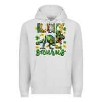 Dove Grey Lucky saurus st.patricks day Premium Hoodie - Neo Western