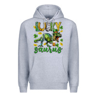 Heather Grey Lucky saurus st.patricks day Premium Hoodie - Neo Western