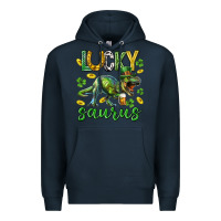 Navy Lucky saurus st.patricks day Premium Hoodie - Neo Western