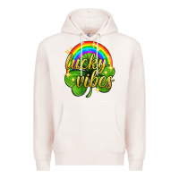 Pale Pink Lucky vibes st. patricks day Premium Hoodie - Neo Western