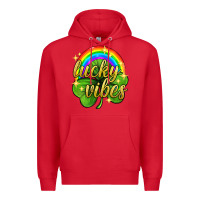 Red Lucky vibes st. patricks day Premium Hoodie - Neo Western