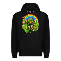 Black Lucky vibes st. patricks day Premium Hoodie - Neo Western