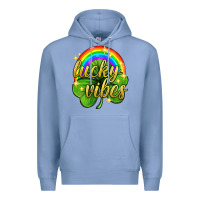 Colony Blue Lucky vibes st. patricks day Premium Hoodie - Neo Western