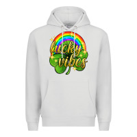 Dove Grey Lucky vibes st. patricks day Premium Hoodie - Neo Western