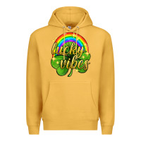 Mustard Lucky vibes st. patricks day Premium Hoodie - Neo Western