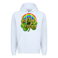 White Lucky vibes st. patricks day Premium Hoodie - Neo Western