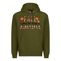Army Green Fall Premium Hoodie - CowhideDigitalArt