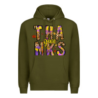 Army Green give thanks Premium Hoodie - CowhideDigitalArt