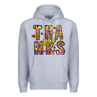 Heather Grey give thanks Premium Hoodie - CowhideDigitalArt