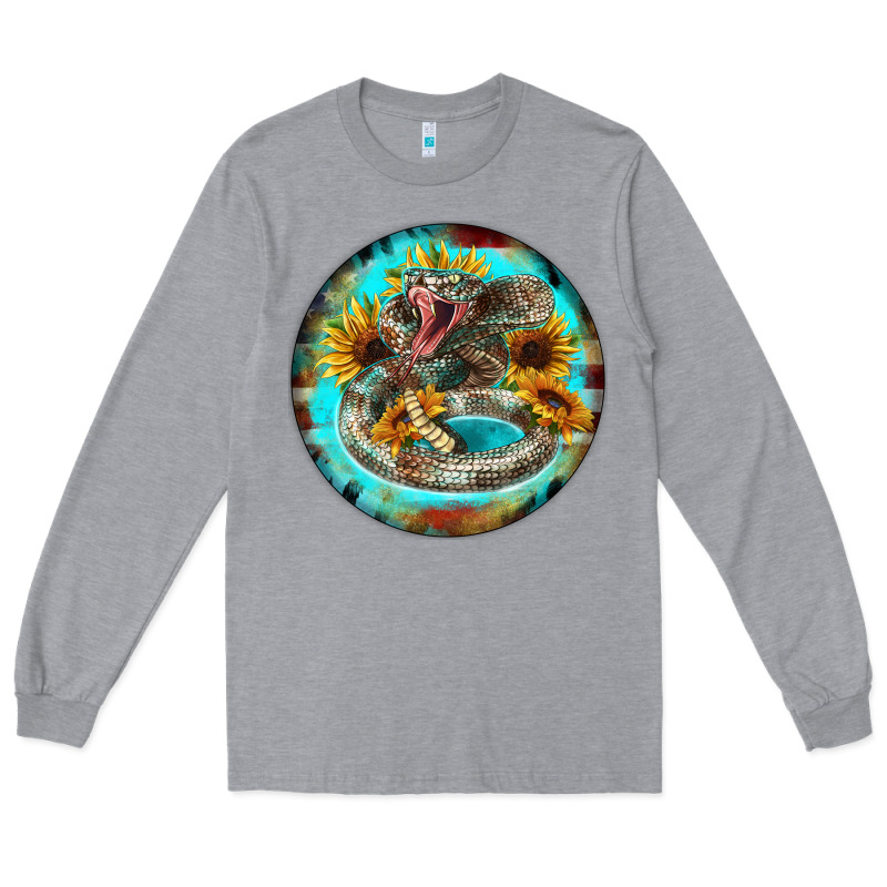 Rattlesnake And Sunflower Long Sleeve Tee by BarkalooDesign | Teevron