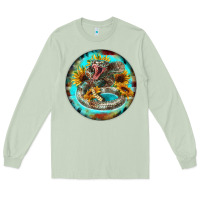 Matcha rattlesnake and sunflower Long Sleeve Tee - BarkalooDesign