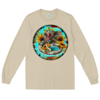 Mushroom rattlesnake and sunflower Long Sleeve Tee - BarkalooDesign