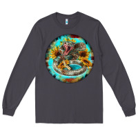 Smoke rattlesnake and sunflower Long Sleeve Tee - BarkalooDesign
