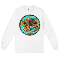 White rattlesnake and sunflower Long Sleeve Tee - BarkalooDesign